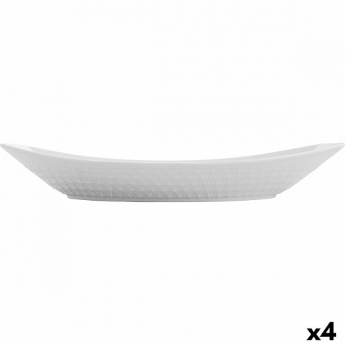 Pasniegšanas Plate Quid Gastro Keramika Balts (39,5 x 19 x 8 cm) (4 gb.) image 1