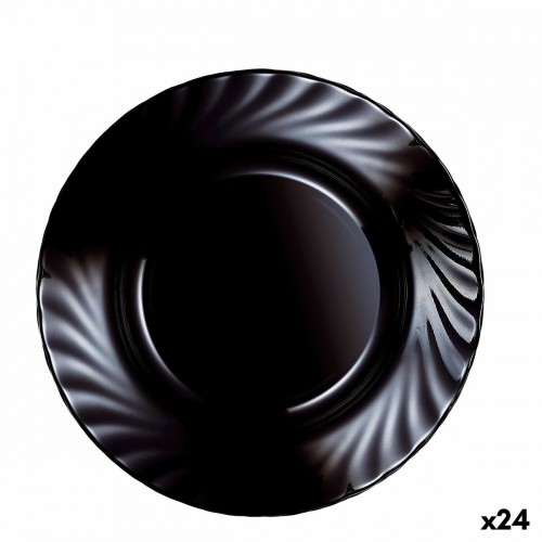 Dziļais šķīvis Luminarc Trianon Melns Stikls (ø 22,5 cm) (24 gb.) image 1