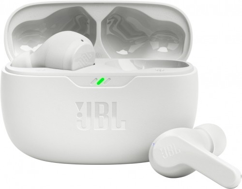 JBL wireless earbuds Wave Beam, white image 1
