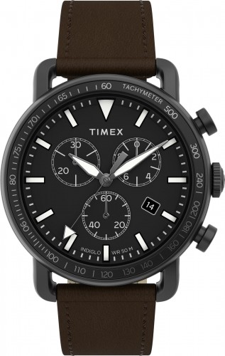 Timex Port Chronograph 42mm Ādas siksniņas pulkstenis TW2U02100 image 1