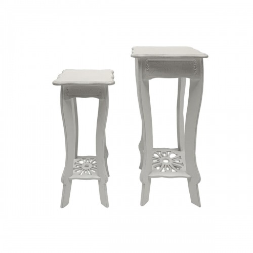 Набор из двух столиков DKD Home Decor Белый Деревянный MDF (30 x 30 x 76,5 cm) image 1