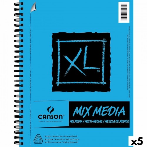Drawing pad Canson XL Mix Media Papīrs Balts A4 30 Loksnes 5 gb. 300 g/m² image 1