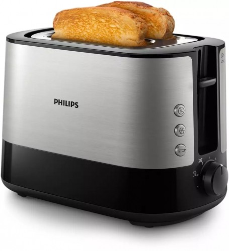 PHILIPS Tosteris 1000W, melns - HD2635/90 image 1