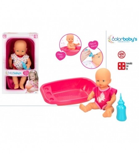 Color Baby Lelle mazulis ar pudelīti un vannu 35 cm 24+ CB43995 image 1