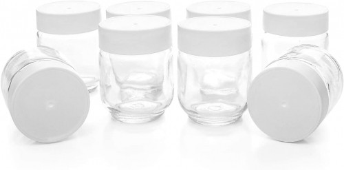 Rommelsbacher yoghurt maker replacement glass set JG 8, glass (transparent / white, 8 pieces) image 1