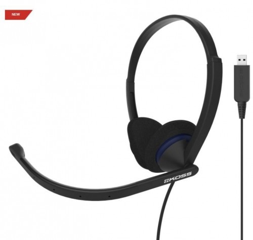 Koss  
         
       Headphones CS200 USB Wired, On-Ear, Microphone, USB Type-A, Black image 1