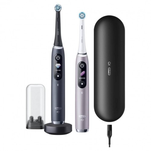 Oral-B  
         
       Electric Toothbrush iO 9 Series Duo Rechargeable, For adults, Number of brush heads included 2, Black Onyx/Rose, Number of teeth brushing modes 7 image 1