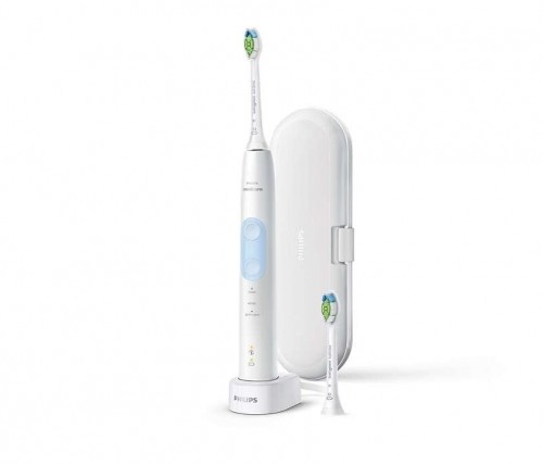 Philips  
         
       Sonicare ProtectiveClean 5100 Electric Toothbrush HX6859/29 Rechargeable, For adults, Number of brush heads included 2, White/Light Blue, Number of teeth brushing modes 3, Sonic technology image 1