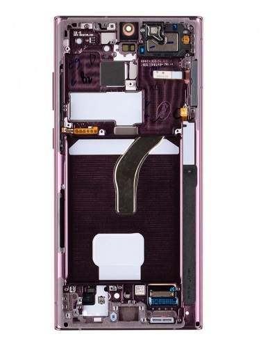 LCD display + Touch Unit + Front Cover Samsung S908B Galaxy S22 Ultra Burgundy (Service Pack) image 1