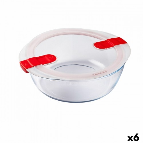 Герметичная коробочка для завтрака Pyrex Cook & Heat Красный 2,3 L 26 x 23 x 8 cm Cтекло (6 штук) image 1
