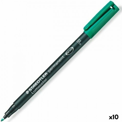 Постоянный маркер Staedtler Lumocolor 318 F Зеленый 0,6 mm (10 штук) image 1