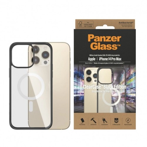 PanzerGlass  
       -  
       ClearCase with Black Frame MagSafe Compatible Apple, iPhone 14 Pro Max, Clear image 1