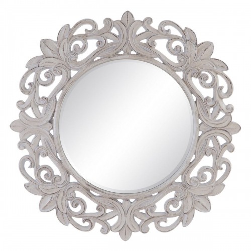 Bigbuy Home Sienas spogulis 122,7 x 4,8 x 122,7 cm Stikls Balts Poliuretāns image 1