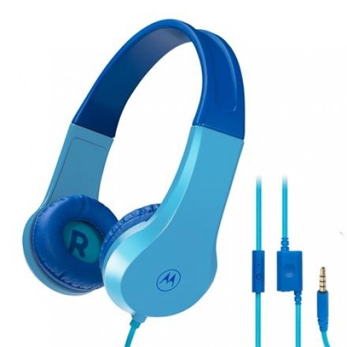 Motorola Kids Wired Headphones Moto JR200 Built-in microphone, Over-Ear, 3.5 mm plug, Blue image 1