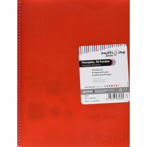Папка-классификатор Grafoplas Multiline Maxiplas Красный A4 50 Чехлы image 1