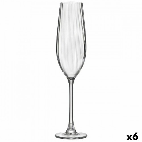 Šampanieša glāze Bohemia Crystal Optic Caurspīdīgs Stikls 260 ml (6 gb.) image 1