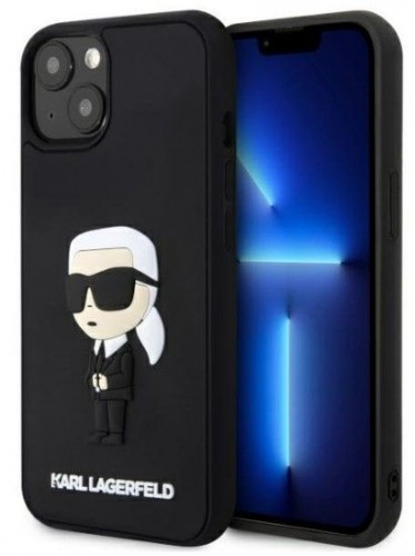 Karl Lagerfeld  
       Apple  
       iPhone 14 6.1 hardcase Rubber Ikonik 3D 
     Black image 1