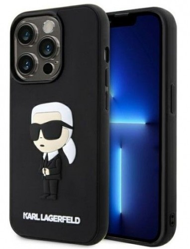 Karl Lagerfeld  
       Apple  
       iPhone 14 Pro 6.1 hardcase Rubber Ikonik 3D 
     Black image 1