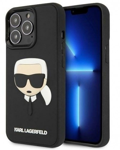 Karl Lagerfeld  
       Apple  
       iPhone 14 Pro 6.1 hardcase 3D Rubber Karl`s Head 
     Black image 1
