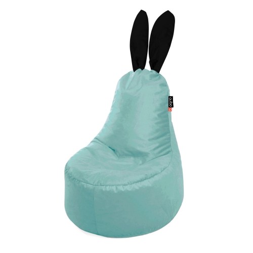 Qubo™ Mommy Rabbit Black Ears Aqua VELVET FIT пуф (кресло-мешок) image 1