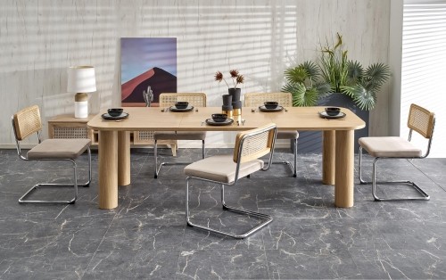 Halmar ELEFANTE RECTANGLE extension table, natural oak image 1