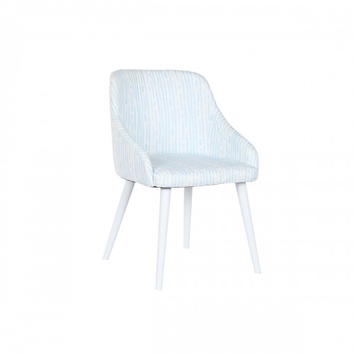 Krēsls DKD Home Decor 53 x 57 x 79 cm Zils Metāls Poliesters Balts image 1