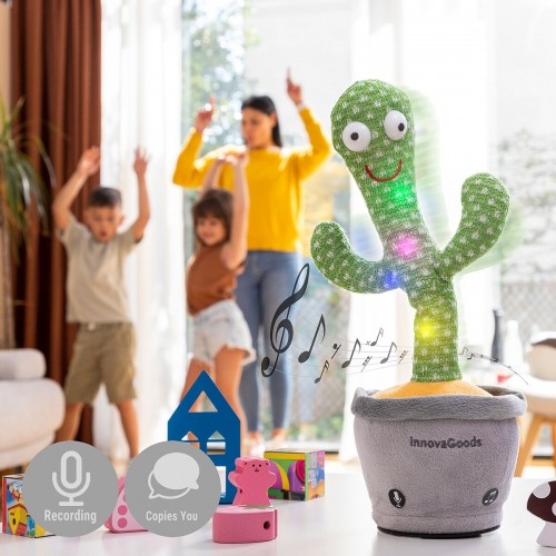 Runājošs dejojošs kaktuss ar mūziku un daudzkrāsu LED Pinxi InnovaGoods image 1