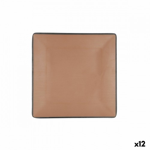 Плоская тарелка Bidasoa Gio 21,5 x 21,5 cm Brūns Plastmasa image 1