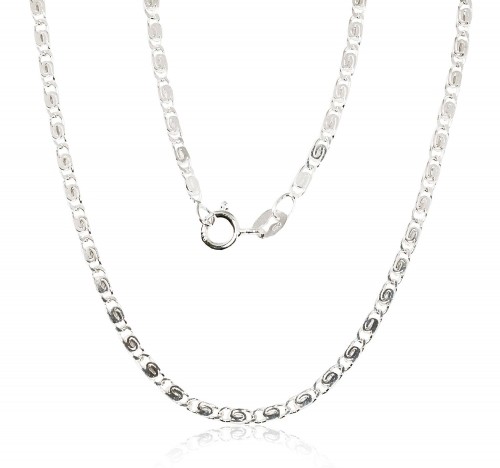 Серебряная цепочка Улитка 2,1 мм, алмазная обработка граней #2400097, Серебро 925°, длина: 47 см, 5.7 гр. image 1