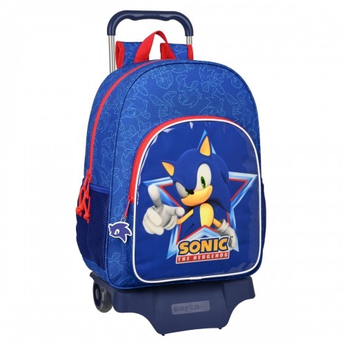 Школьный рюкзак с колесиками Sonic Let's roll Тёмно Синий 33 x 42 x 14 cm image 1