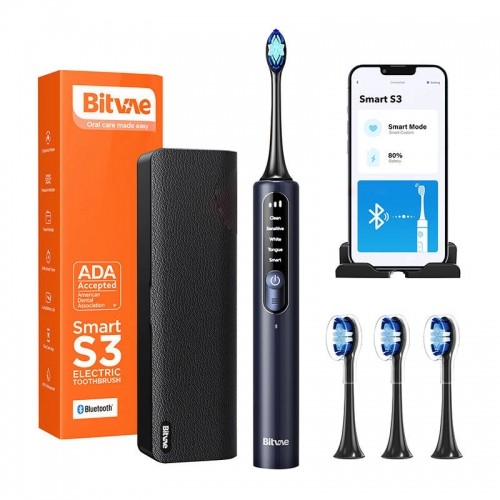 Bitvae Sonic toothbrush with app, tips set, travel case and toothbrush holder S3 (black) image 1