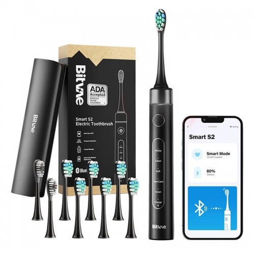 Bitvae Sonic toothbrush with app, tips set and travel etui S2 (black) image 1
