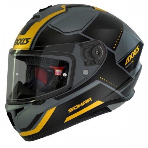 Axxis Helmets, S.a. DrakenSONAR (L) C3 BlackYellowMat ķivere image 1