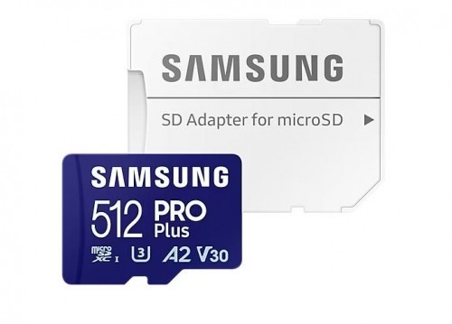 Samsung Memory card microSD PRO+ MD-MD512SA/EU + adapter image 1