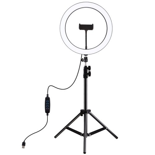 Puluz LED Ring Lamp 30cm With Desktop Tripod Mount Up To 1.1m, Phone Clamp, USB image 1