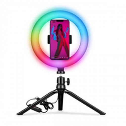 Selfija Riņķa Lampa ar Trijkāji un Pulti Celly CLICKRINGRGBBK image 1