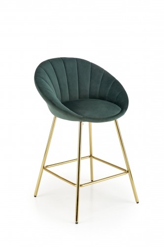 Halmar H112 bar stool, dark green / gold image 1