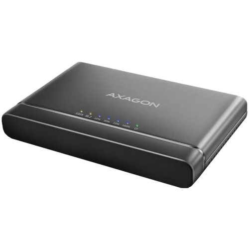 Axagon USB 3.2 Gen 2 adapter for connecting NVMe M.2 SSDs and SATA 2.5"/3.5" drives with cloning function. image 1
