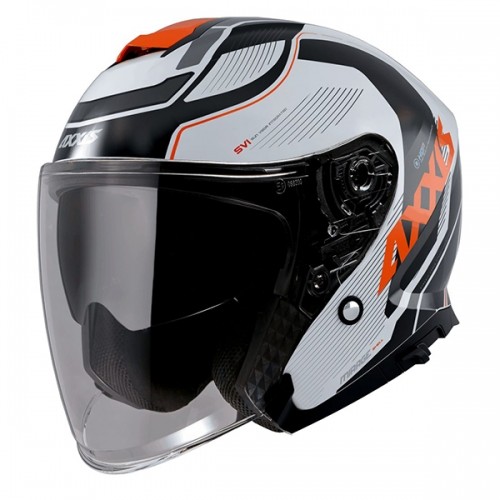 Axxis Helmets, S.a. Mirage SV Trend (M) A4 WhiteBlackOrange ķivere image 1