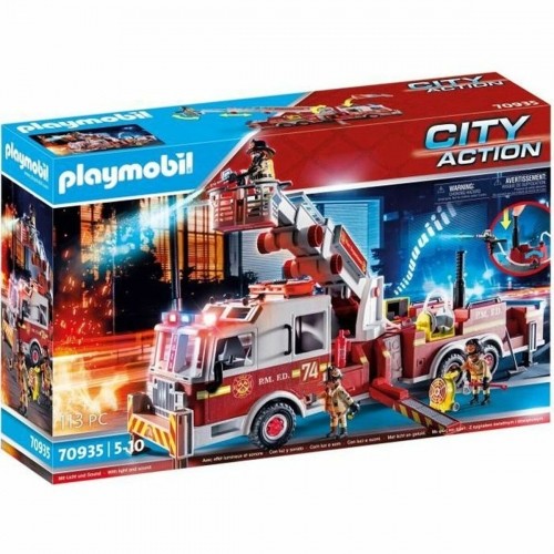 Набор машинок   Playmobil Fire Truck with Ladder 70935         113 Предметы image 1