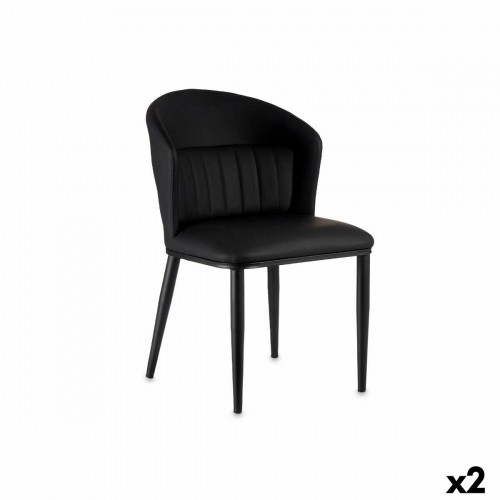 Gift Decor atzveltnes krēsls Apaļš Melns Tērauds 51 x 83,5 x 54 cm (2 gb.) image 1