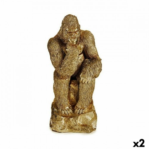 Gift Decor Dekoratīvās figūriņas Gorilla Bronza 20,5 x 47 x 23,5 cm (2 gb.) image 1