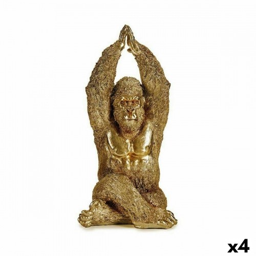 Gift Decor Dekoratīvās figūriņas Yoga Gorilla Bronza 17 x 36 x 19,5 cm (4 gb.) image 1