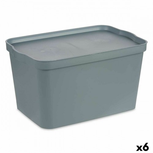 Kipit Контейнер для хранения с крышкой Серый Пластик 24 L 29,3 x 24,5 x 45 cm (6 штук) image 1