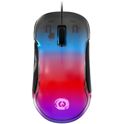 CANYON Braver GM-728, Optical Crystal gaming mouse, Instant 825, ABS material, huanuo 10 million cycle switch, 1.65M TPE cable with magnet ring, weight: 114g, Size: 122.6*66.2*38.2mm, Black image 1