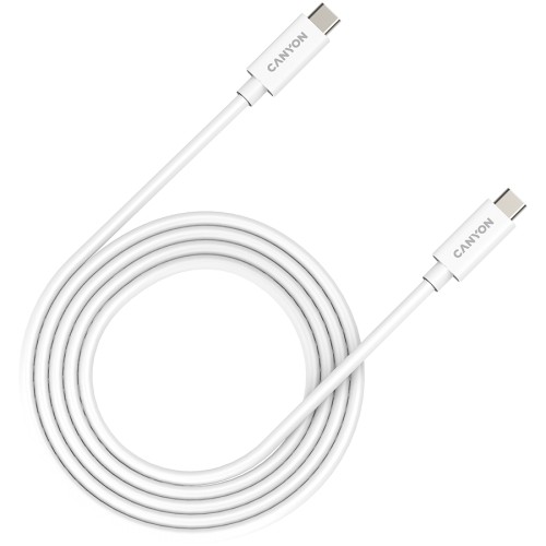 CANYON UC-42, cable, U4-CC-5A2M-E, USB4 TYPE-C to TYPE-C cable assembly 20G 2m 5A 240W(ERP) with E-MARK, CE, ROHS, white image 1
