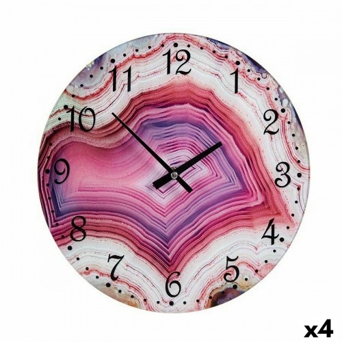 Gift Decor Настенное часы Мрамор Розовый Стеклянный 30 x 4 x 30 cm (4 штук) image 1