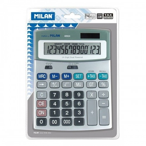 Kalkulators Milan Balts Sudrabains Metāls 18,5 x 14 x 2 cm image 1