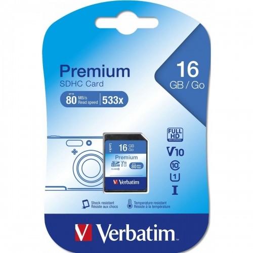 SD Atmiņas Karte Verbatim PREMIUM SDHC C10/U1 16 GB image 1