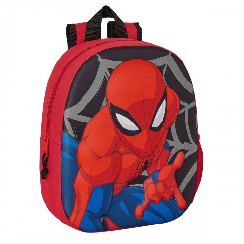 Школьный рюкзак 3D Spiderman Чёрный Красный 27 x 33 x 10 cm image 1